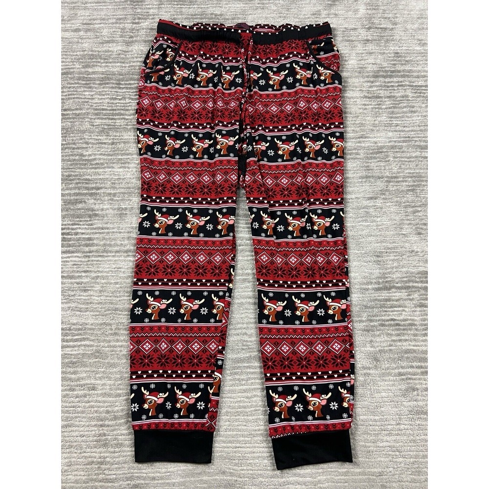 No Boundaries Pajama Pants Juniors XXXL 21 Red Rudolph‎ Red Nosed Reindeer